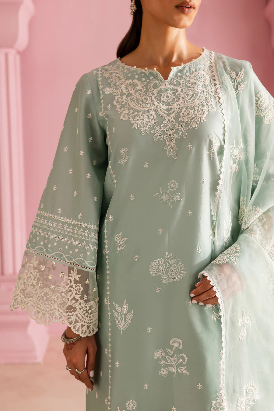 Silas 3Pc - Embroidered khaddar Dress