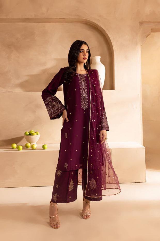 Bengal 3Pc - Embroidered Khaddar Dress