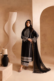 Black Pearl 3Pc - Embroidered Khaddar Dress