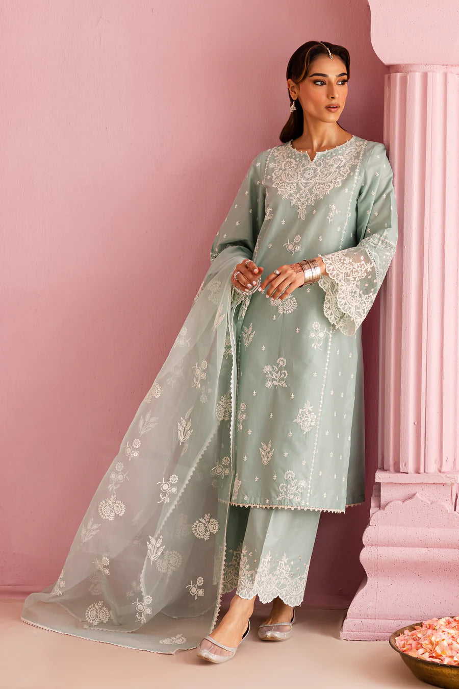 Silas 3Pc - Embroidered khaddar Dress