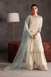 Creamy 3pc - Embroidered Khaddar Pret