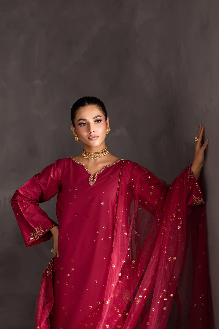 Nimbus 3pc - Embroidered khaddar Dress