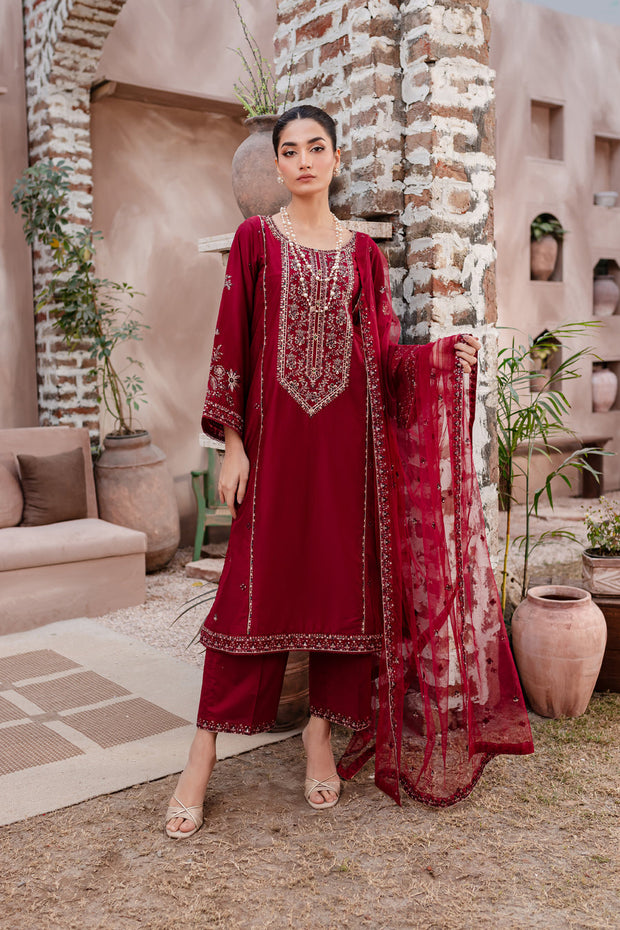 Fiona 3Pc - Embroidered Lawn Dress