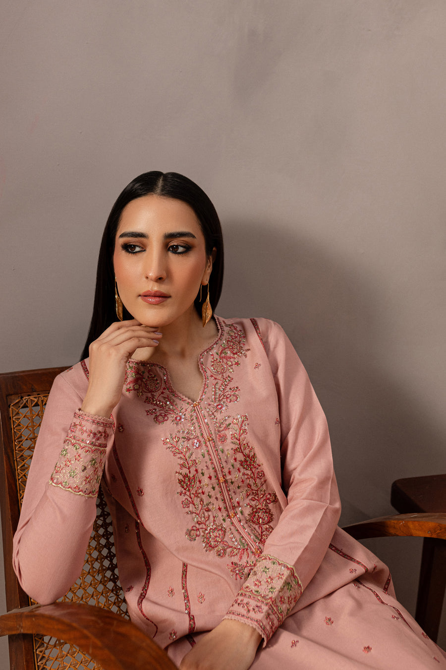 Flamingo 2Pc - Embroidered khaddar Dress