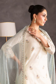 Creamy 3pc - Embroidered Khaddar Pret