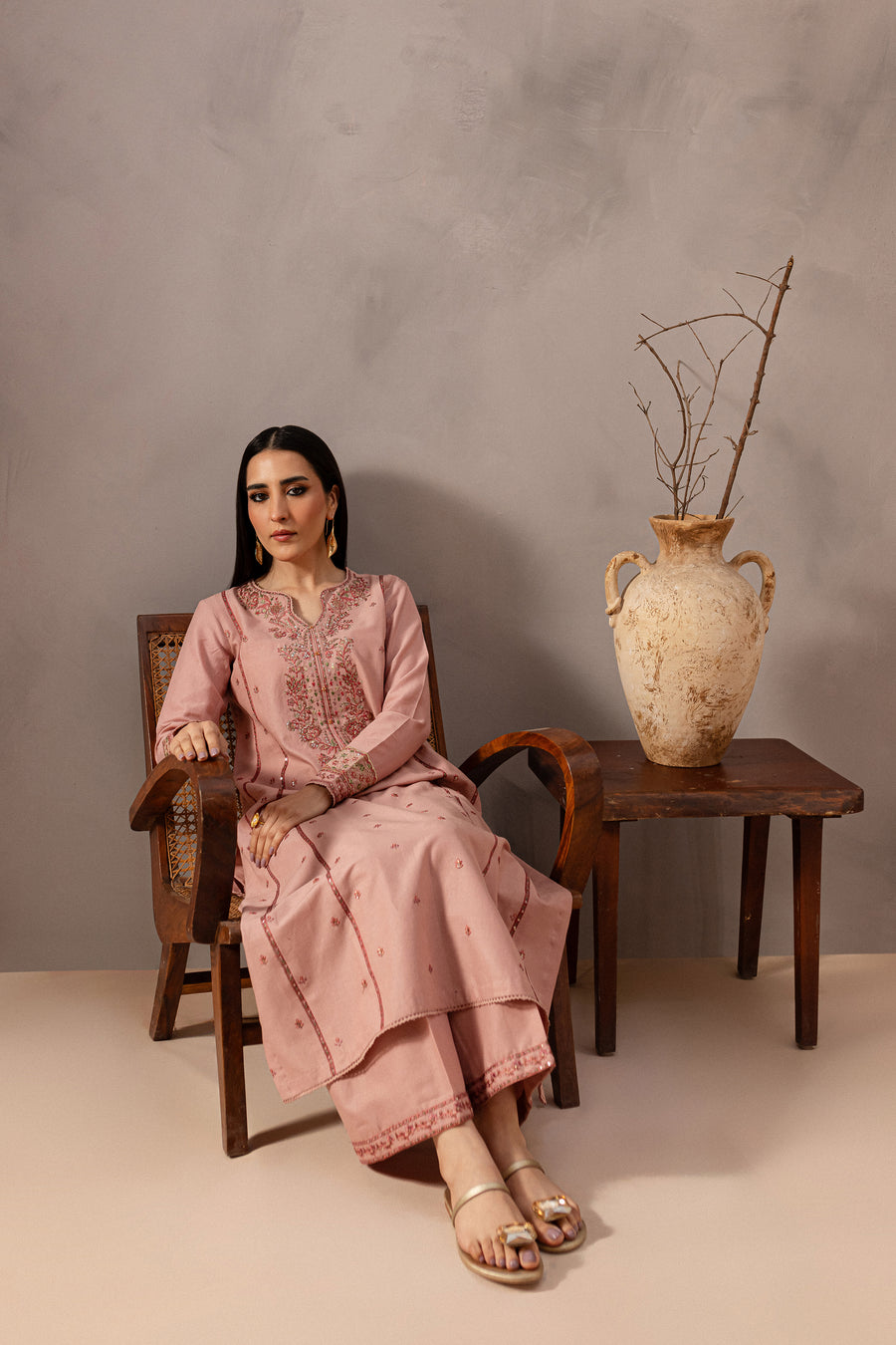 Flamingo 2Pc - Embroidered khaddar Dress