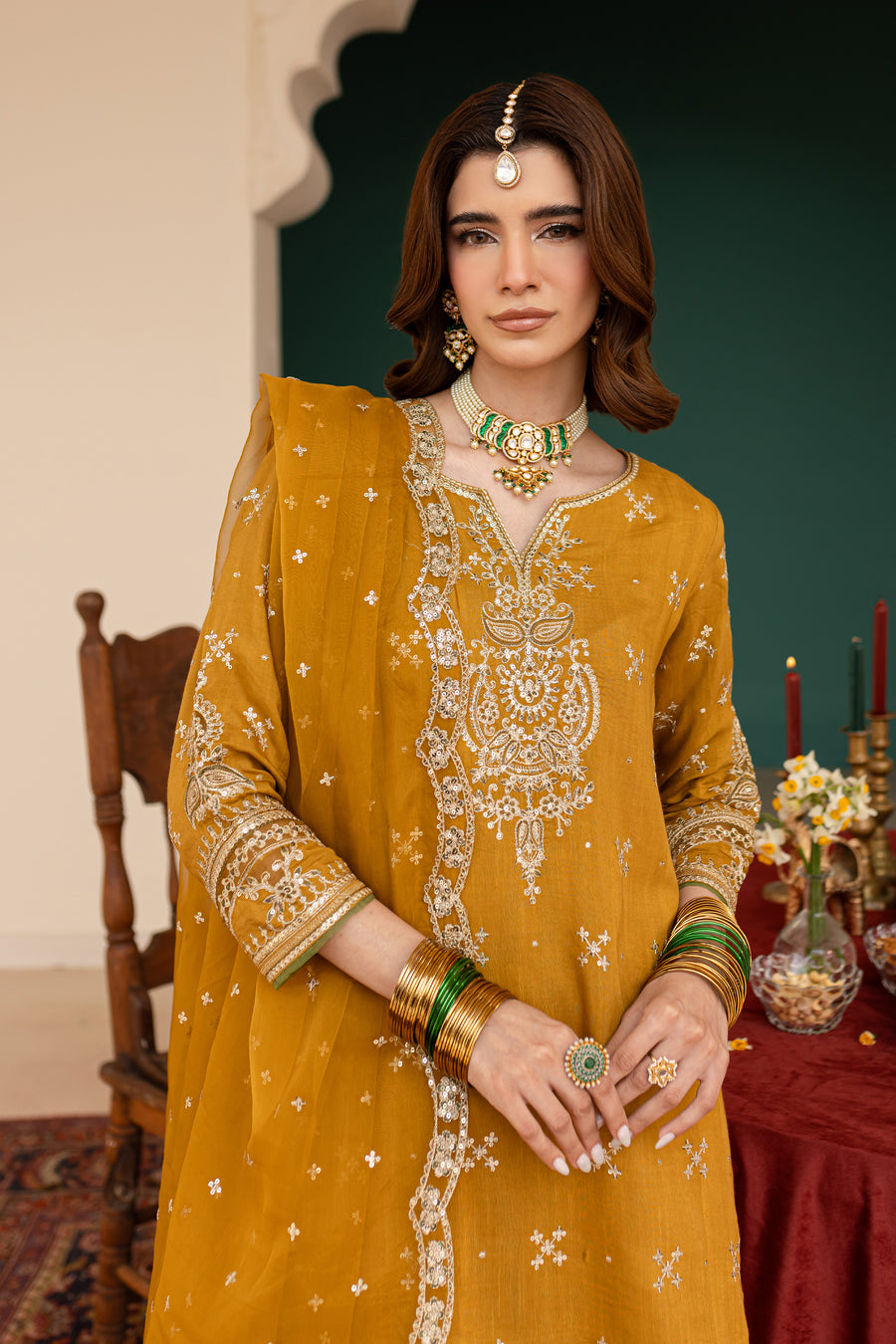 Sona 3Pc - Embroidered khaddar Dress