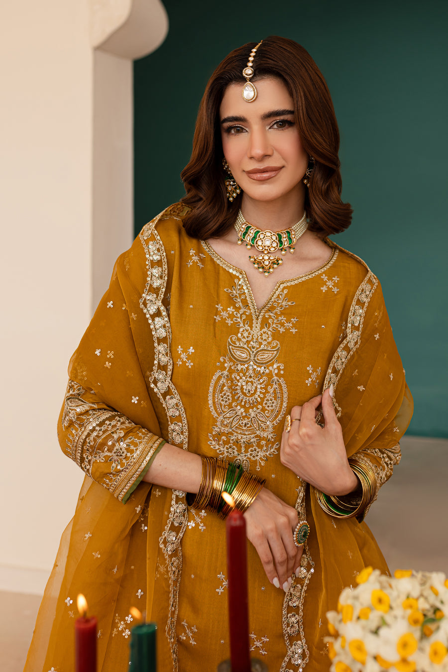 Sona 3Pc - Embroidered khaddar Dress