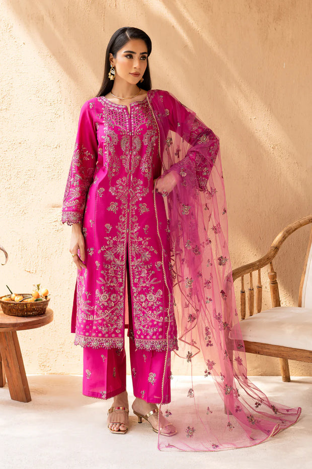Dastak 3Pc - Embroidered Solid Dress