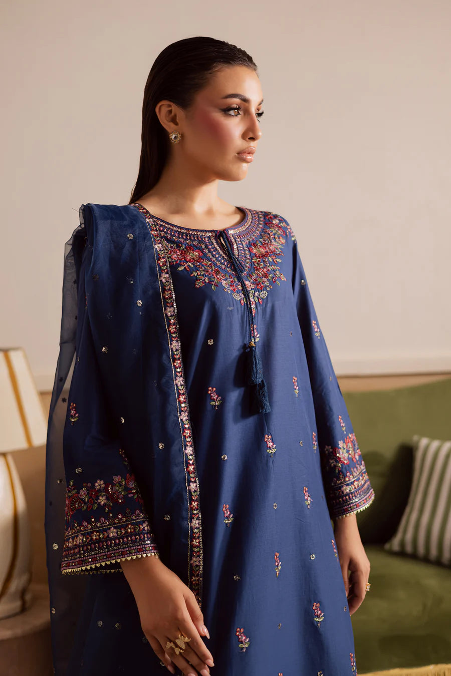 Raisa 3Pc - Embroidered khaddar Pret