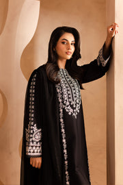 Black Pearl 3Pc - Embroidered Khaddar Dress