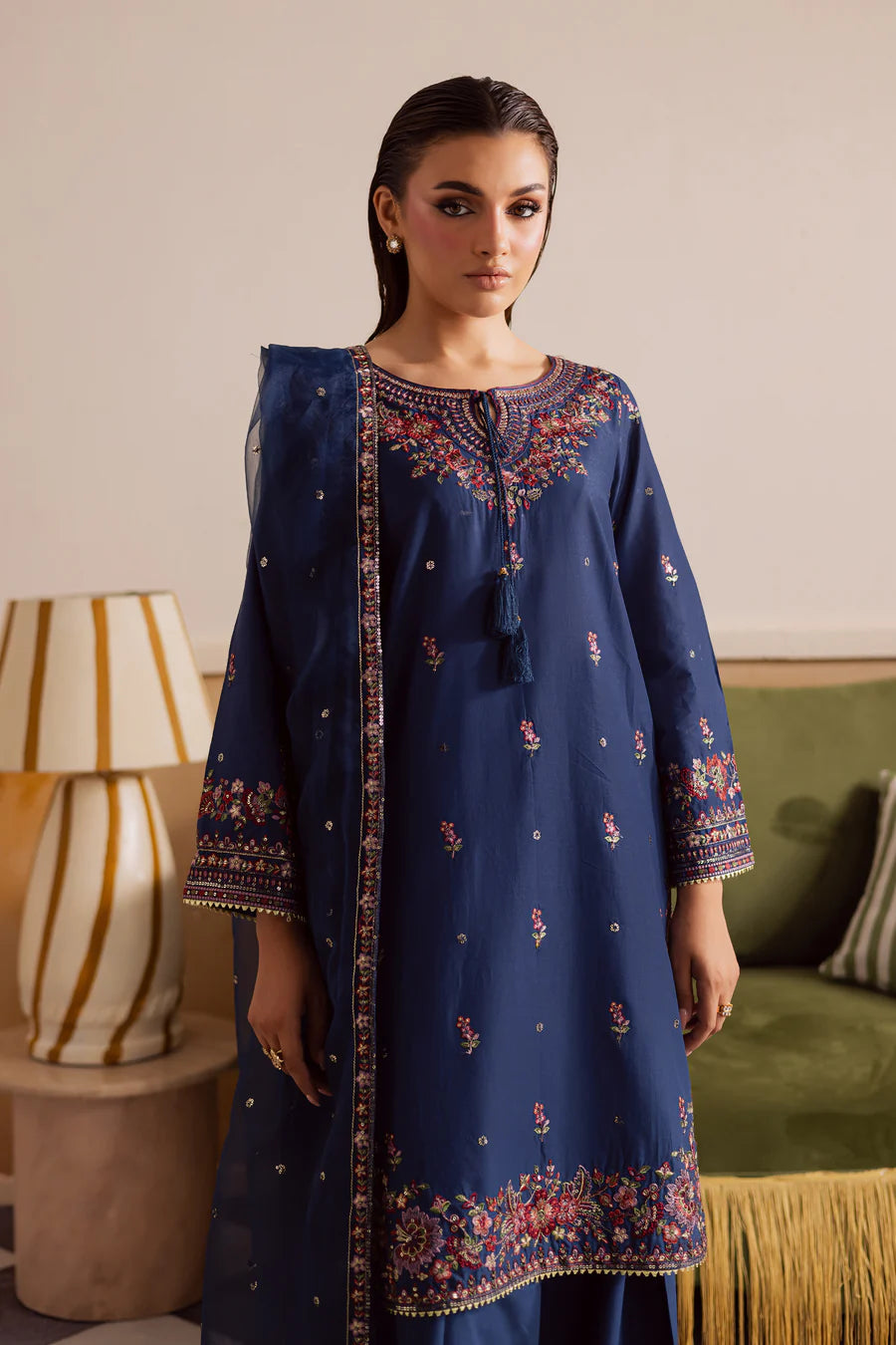 Raisa 3Pc - Embroidered khaddar Pret