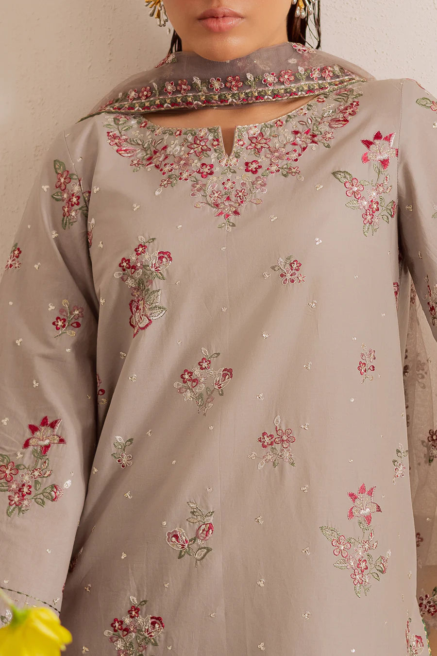 Diara 3Pc - Embroidered khaddar Pret