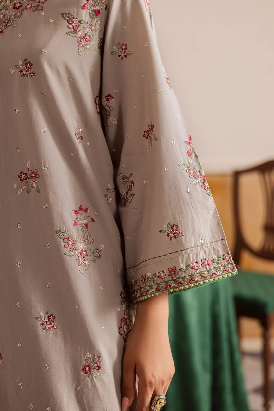 Diara 3Pc - Embroidered khaddar Pret
