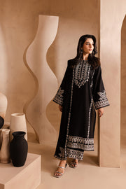 Black Pearl 3Pc - Embroidered Khaddar Dress