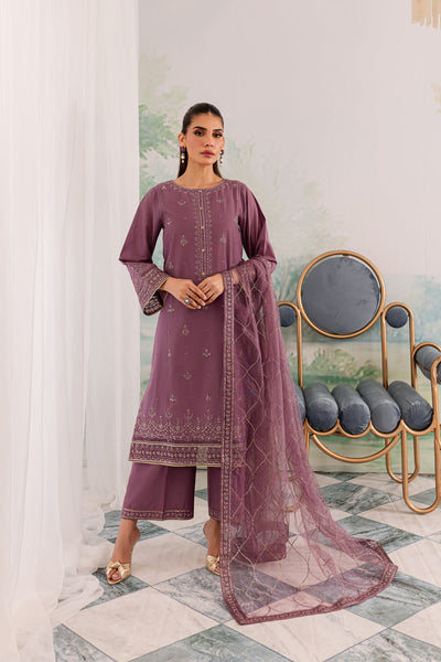 Zahya 3Pc - Embroidered Khaddar Dress