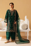 Gulmeena 3Pc- Embroidered khaddar Dress