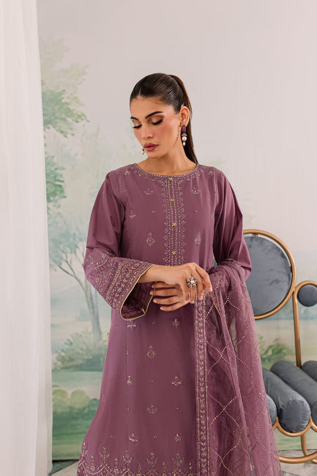 Zahya 3Pc - Embroidered Khaddar Dress