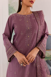 Zahya 3Pc - Embroidered Khaddar Dress