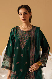 Gulmeena 3Pc- Embroidered Khaddar Dress