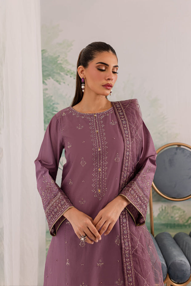 Zahya 3Pc - Embroidered Khaddar Dress