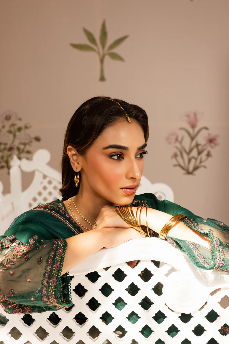 Gulmeena 3Pc- Embroidered khaddar Dress