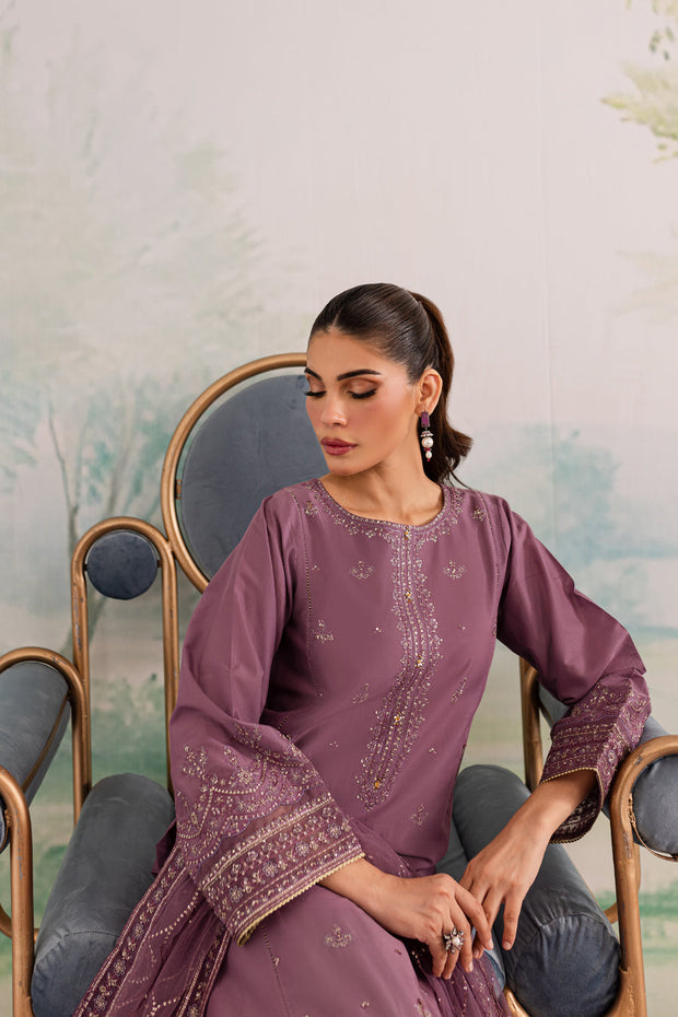 Zahya 3Pc - Embroidered Khaddar Dress