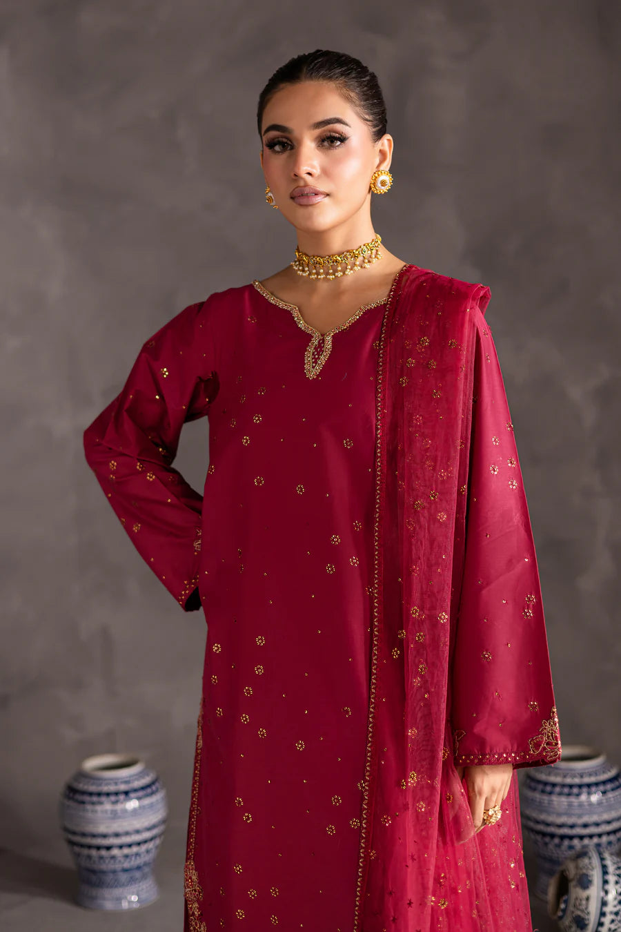 Nimbus 3pc - Embroidered khaddar Dress