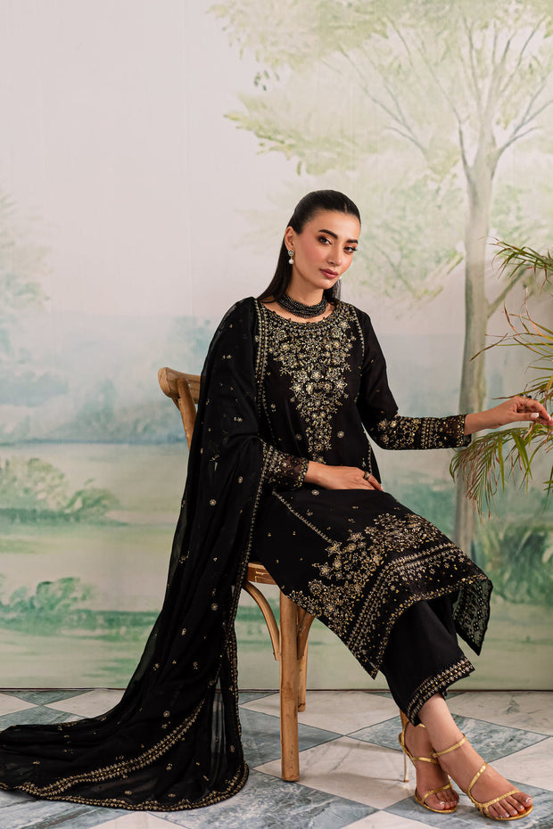 Navya 3Pc - Embroidered Khaddar Dress