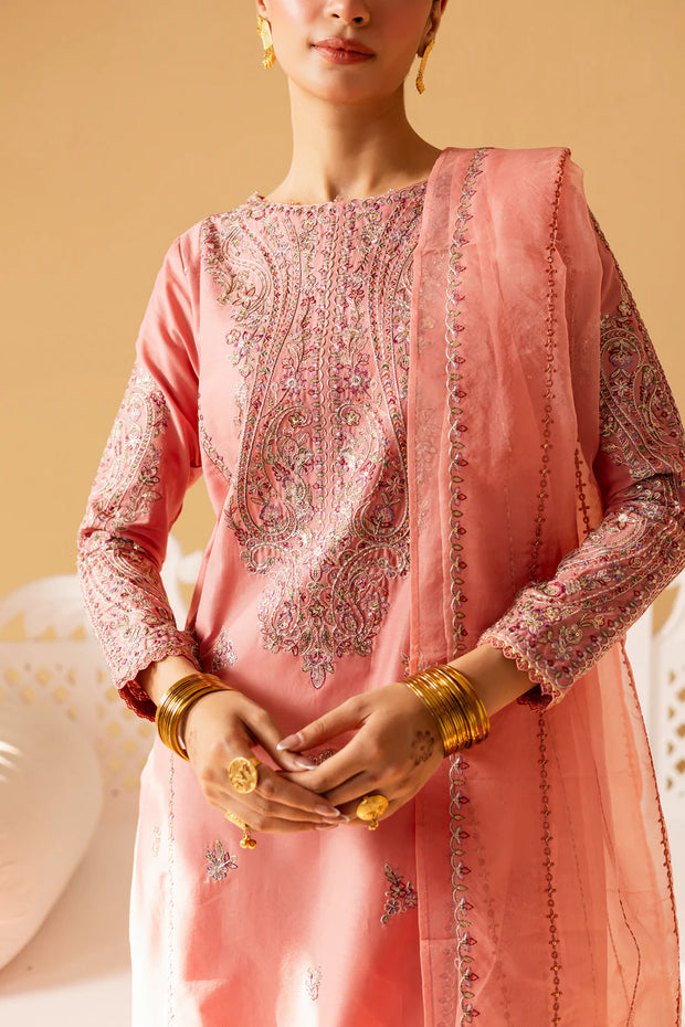 Pink Glam 3pc - Embroidered Khaddar Pret