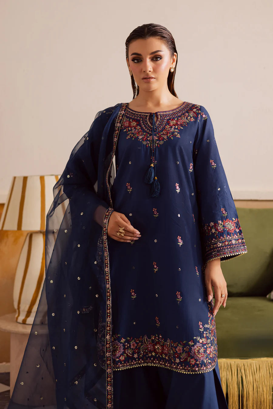 Raisa 3Pc - Embroidered khaddar Pret