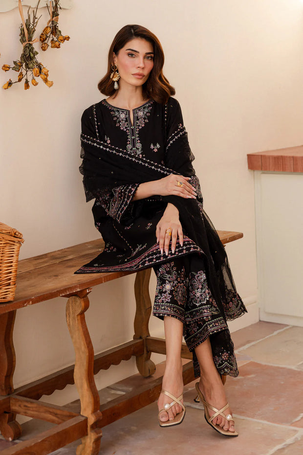 Elmira 3Pc - Embroidered Khaddar Dress