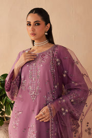 Lilac Glam 3Pc - Embroidered Solid Dress