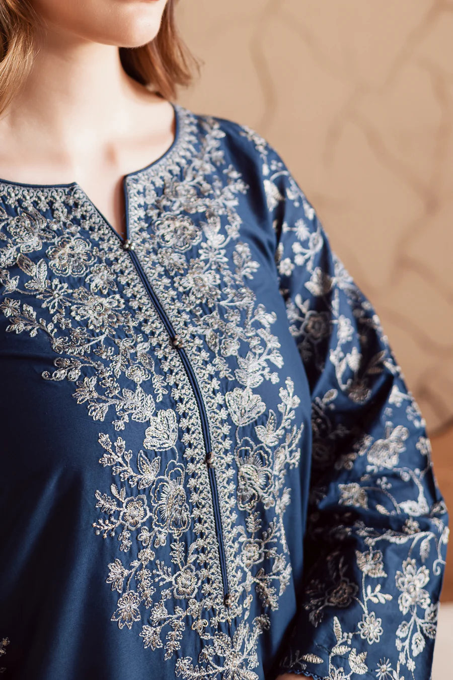 Mai tai 3Pc - Embroidered khaddar Dress