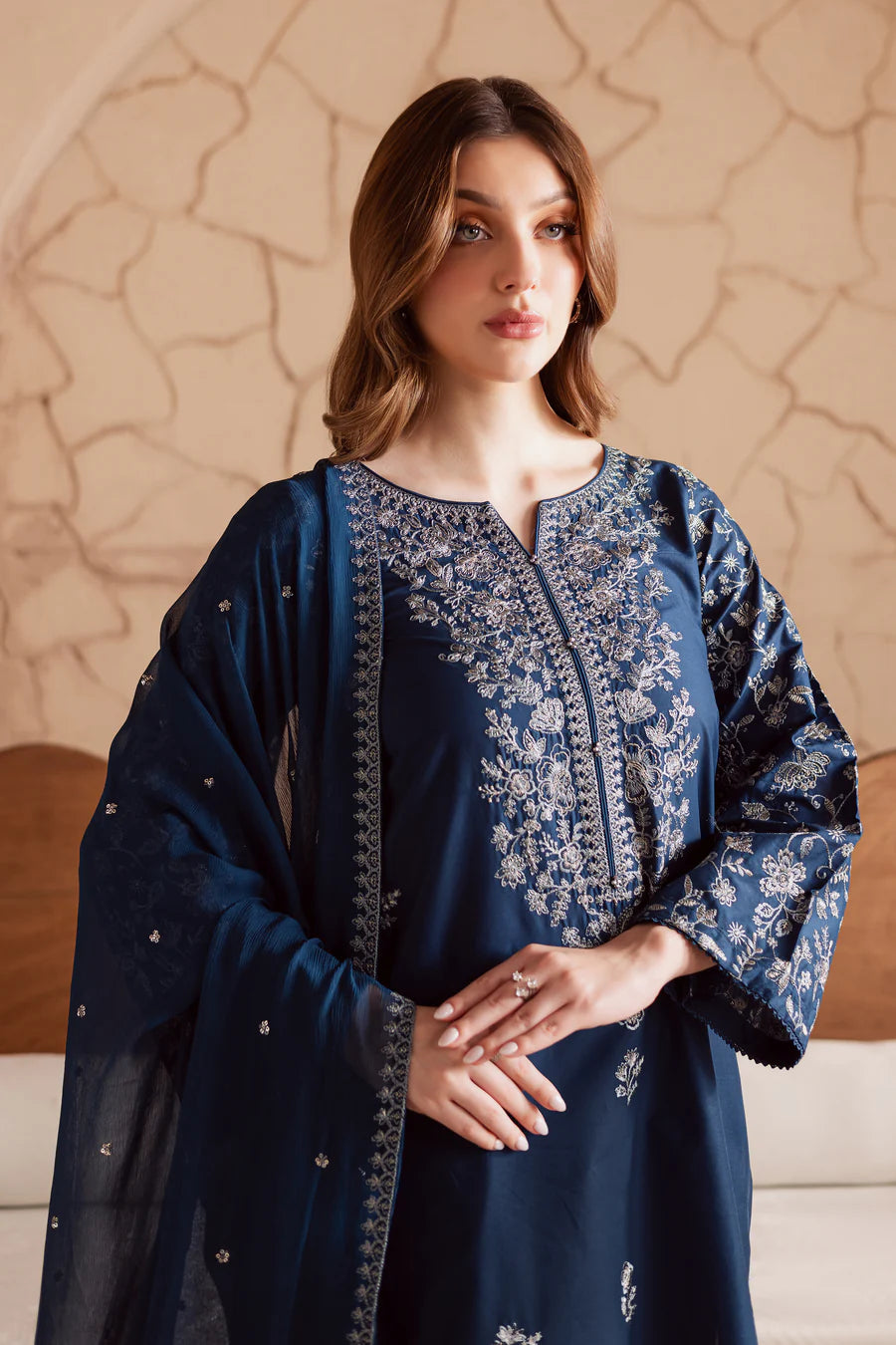 Mai tai 3Pc - Embroidered khaddar Dress