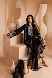 Black Pearl 3Pc - Embroidered Khaddar Dress