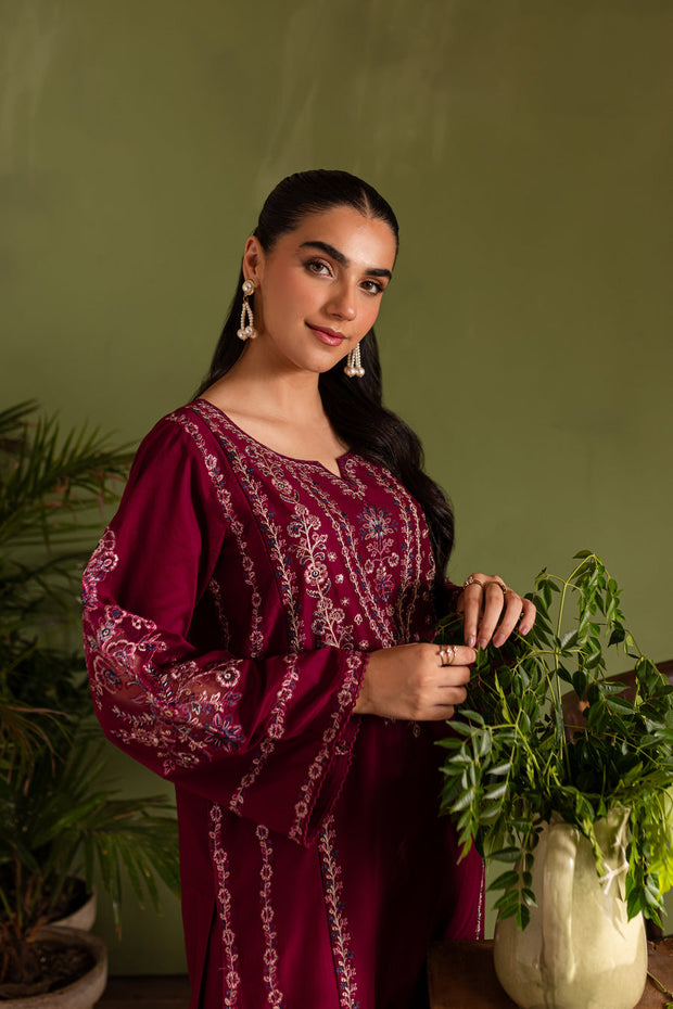 Betty 2Pc - Embroidered Khaddar Dress