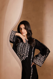 Black Pearl 3Pc - Embroidered Khaddar Dress