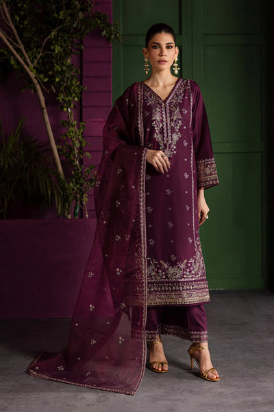 Envoye 3Pc - Embroidered Khaddar Dress
