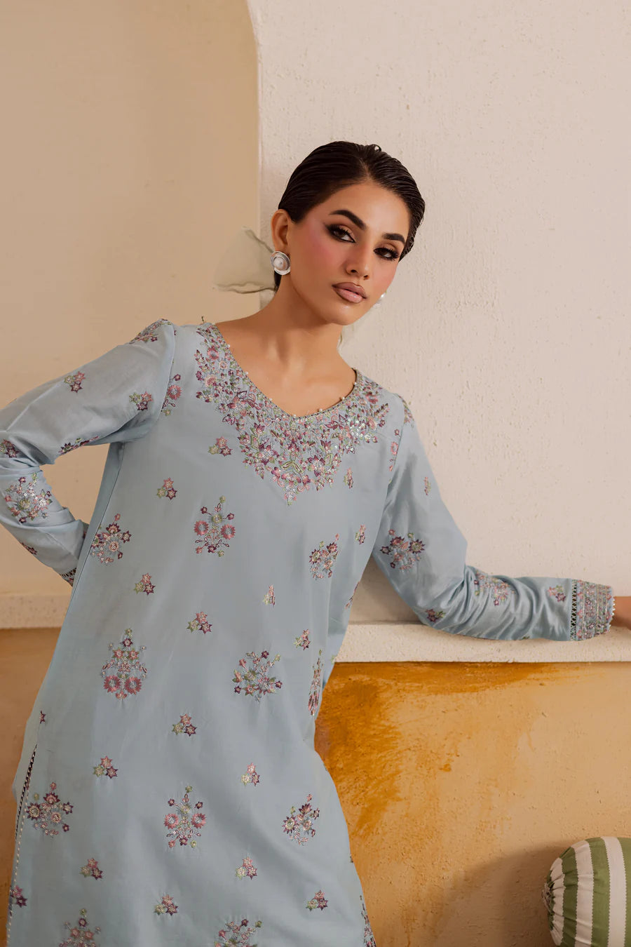 Badal 2Pc - Embroidered khaddar Pret
