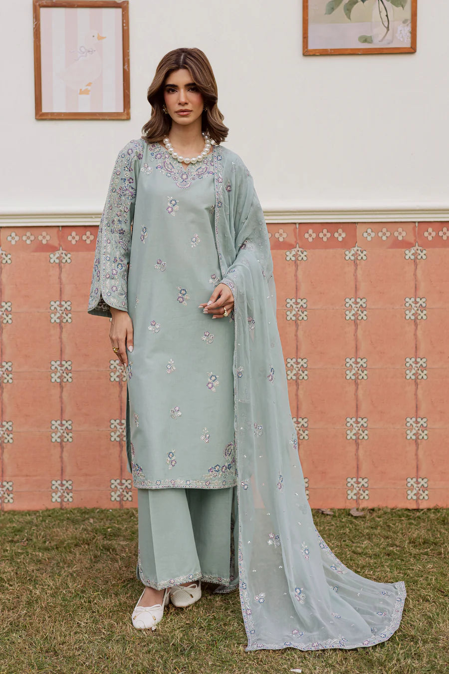 Basil 3Pc - Embroidered Lawn Dress