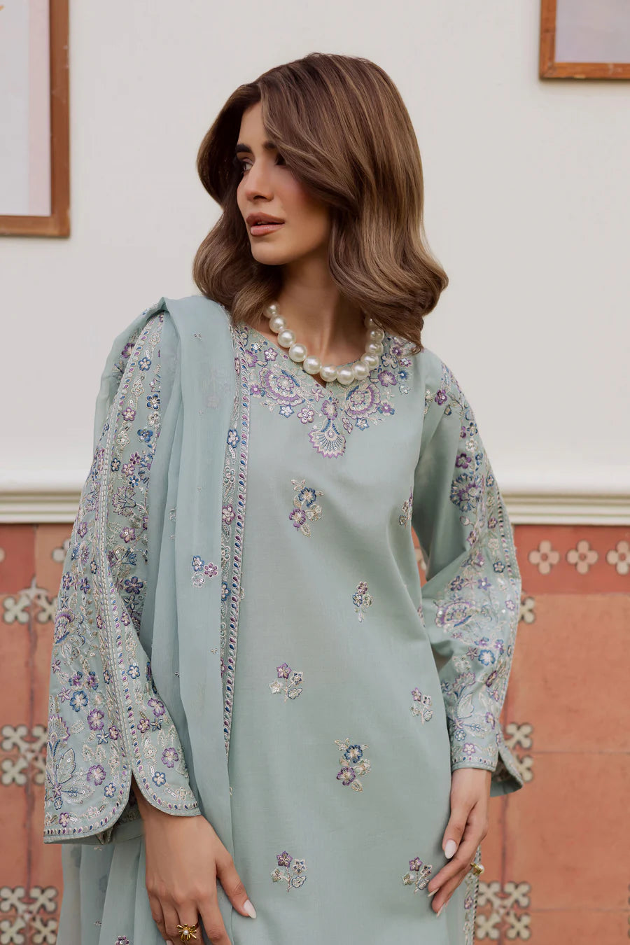 Basil 3Pc - Embroidered Lawn Dress