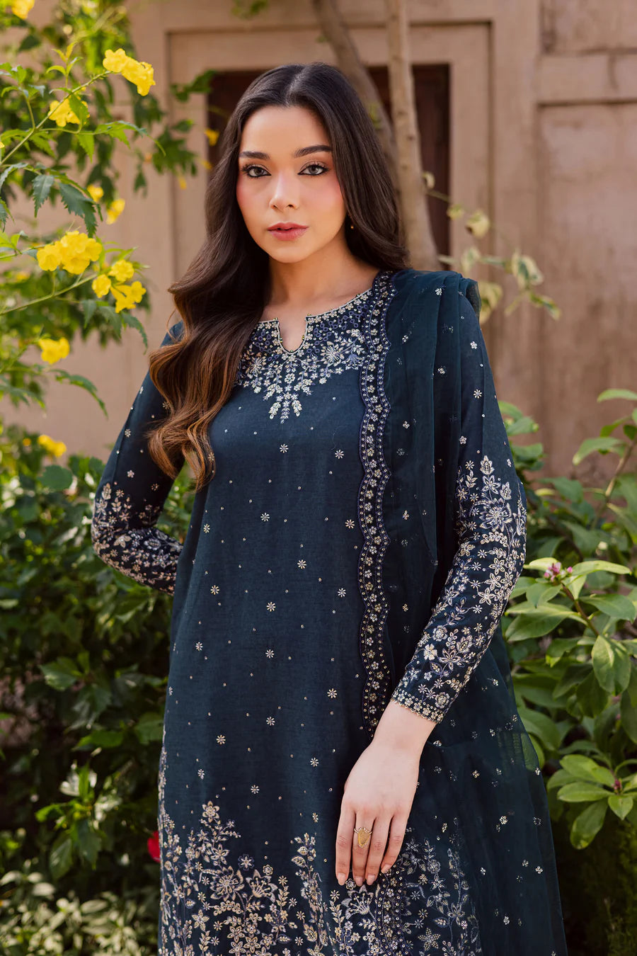Berry Blue 3Pc - Embroidered Lawn Dress
