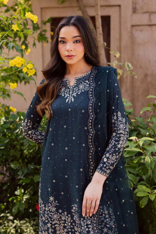 Berry Blue 3Pc - Embroidered Lawn Dress