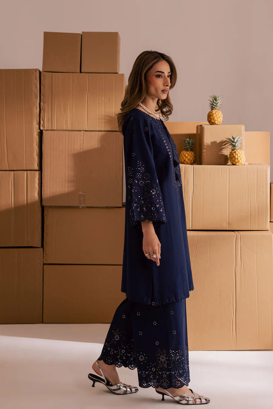 Blue Kenadee 2Pc - Embroidered Lawn Dress