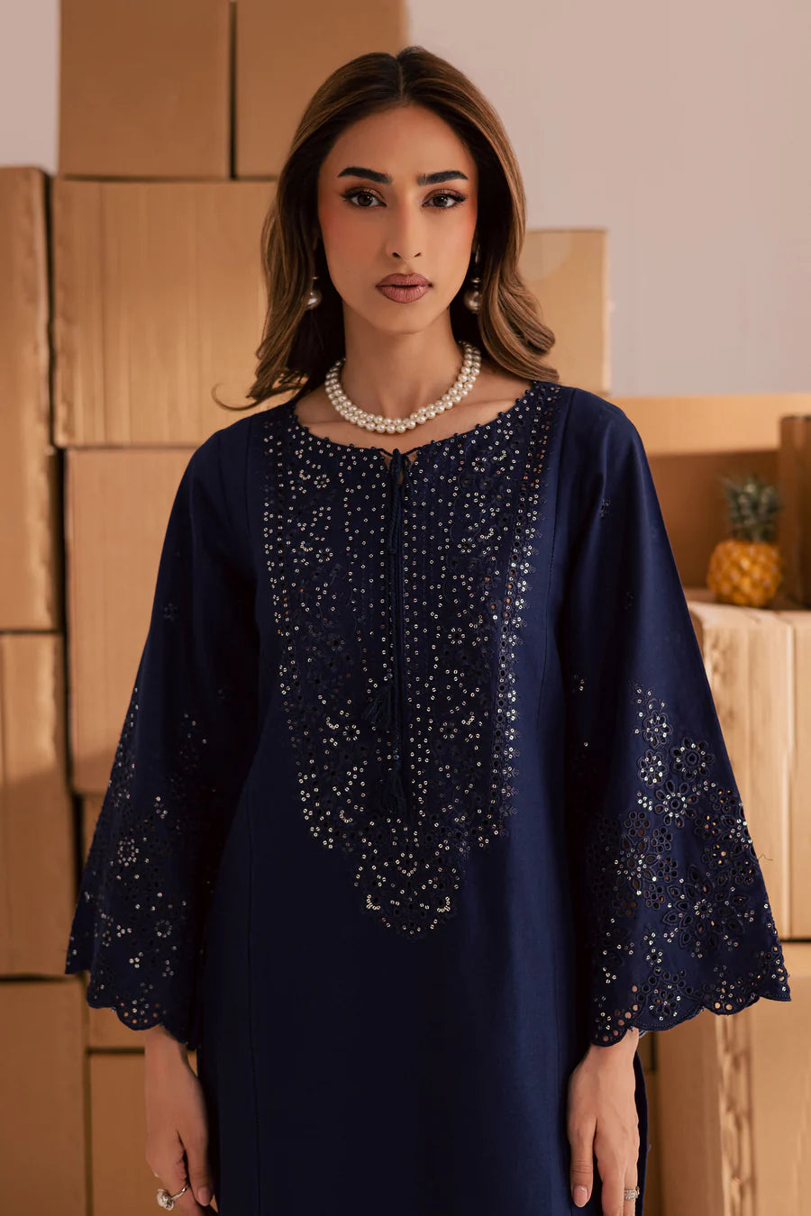 Blue Kenadee 2Pc - Embroidered Lawn Dress