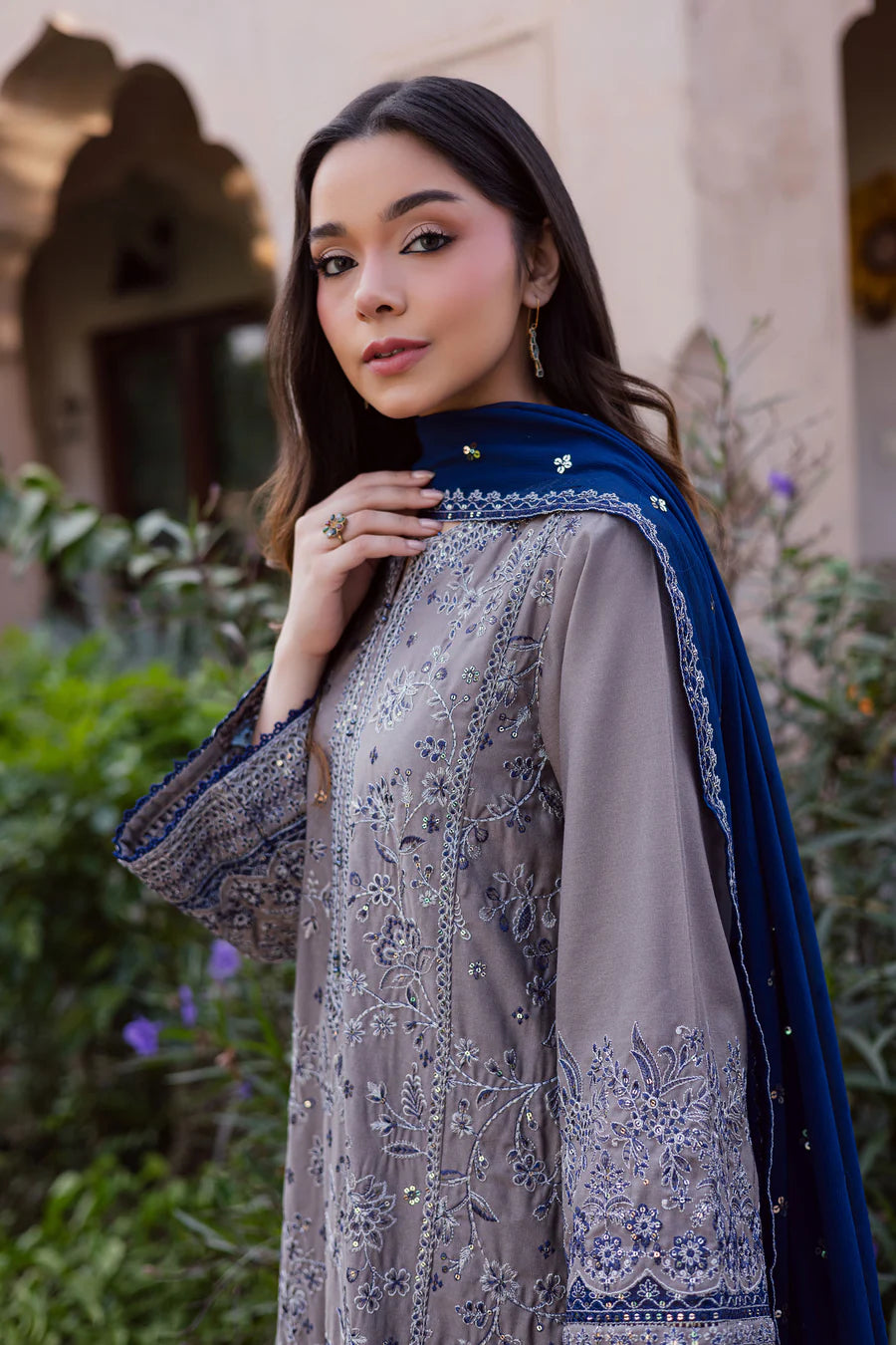 Ezlyin 3Pc - Embroidered Lawn Dress