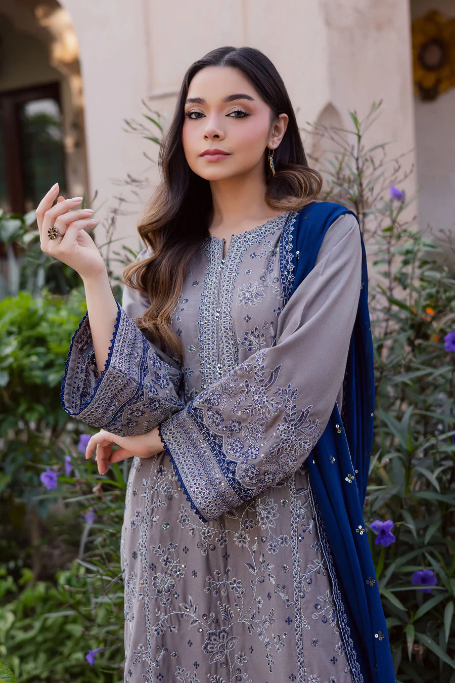 Ezlyin 3Pc - Embroidered Lawn Dress