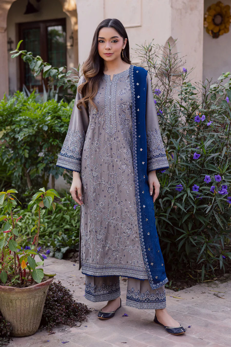 Ezlyin 3Pc - Embroidered Lawn Dress