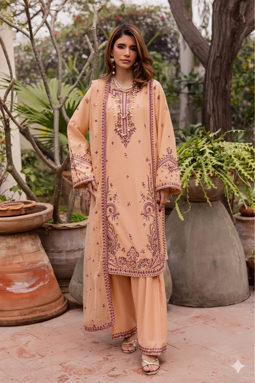 Shayra 3Pc - Embroidered Lawn Pret